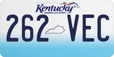KY license plate 262VEC