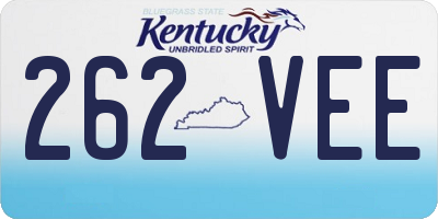 KY license plate 262VEE