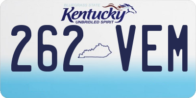 KY license plate 262VEM