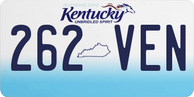 KY license plate 262VEN