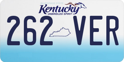 KY license plate 262VER