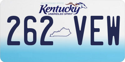 KY license plate 262VEW
