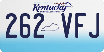 KY license plate 262VFJ