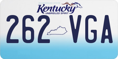 KY license plate 262VGA