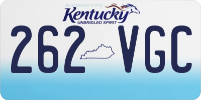 KY license plate 262VGC
