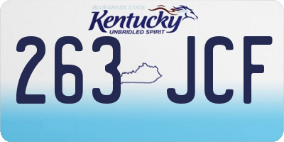 KY license plate 263JCF