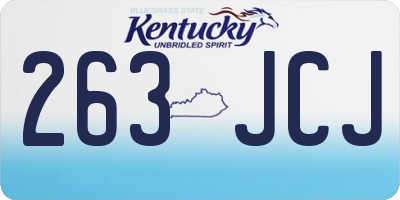 KY license plate 263JCJ