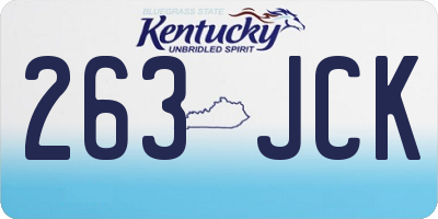 KY license plate 263JCK