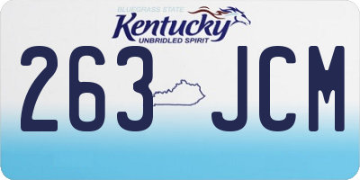 KY license plate 263JCM