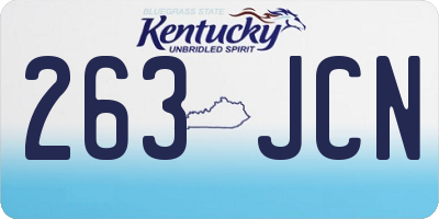 KY license plate 263JCN