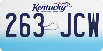 KY license plate 263JCW