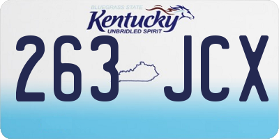KY license plate 263JCX
