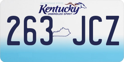 KY license plate 263JCZ