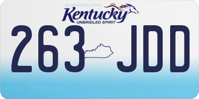 KY license plate 263JDD