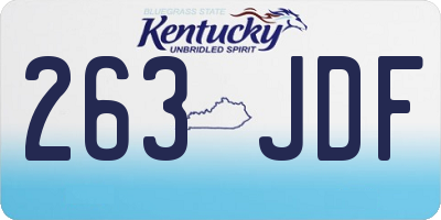 KY license plate 263JDF