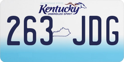 KY license plate 263JDG
