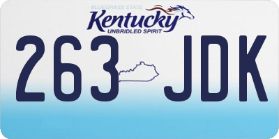 KY license plate 263JDK