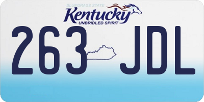 KY license plate 263JDL