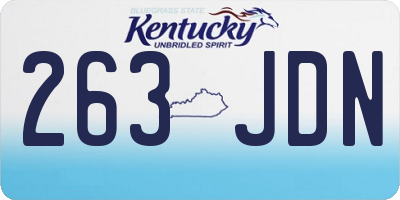 KY license plate 263JDN