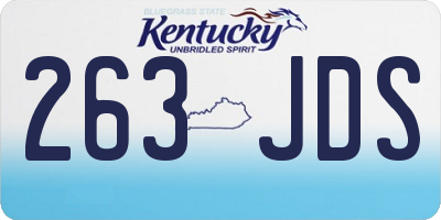 KY license plate 263JDS