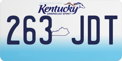 KY license plate 263JDT