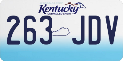KY license plate 263JDV