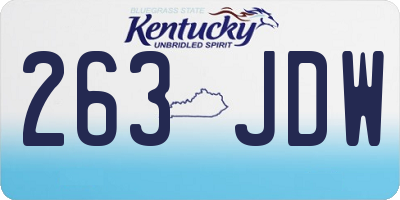 KY license plate 263JDW