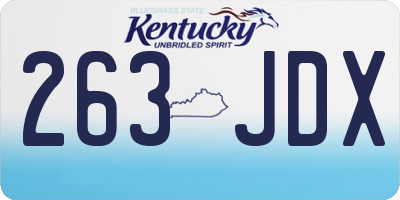 KY license plate 263JDX