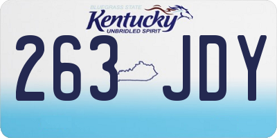 KY license plate 263JDY