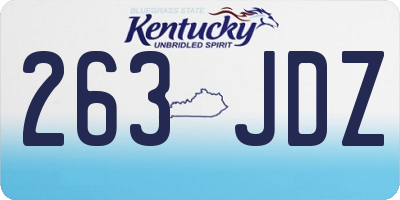 KY license plate 263JDZ