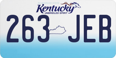 KY license plate 263JEB