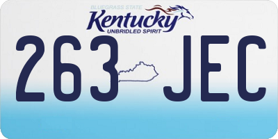 KY license plate 263JEC