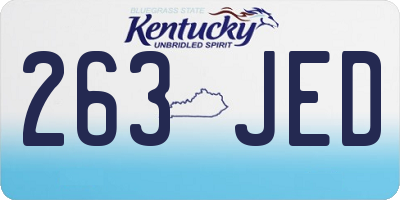 KY license plate 263JED
