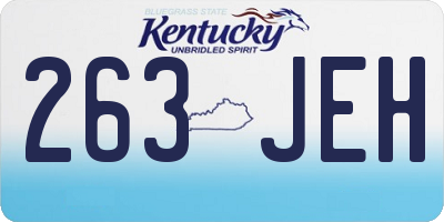 KY license plate 263JEH