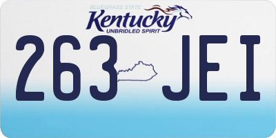 KY license plate 263JEI