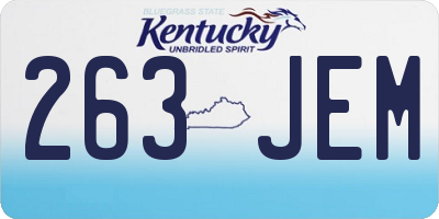 KY license plate 263JEM