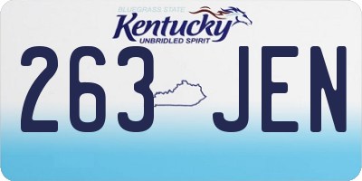 KY license plate 263JEN