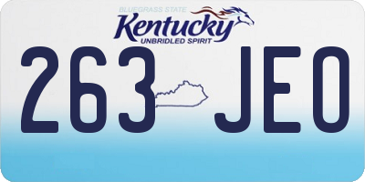 KY license plate 263JEO