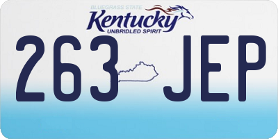 KY license plate 263JEP