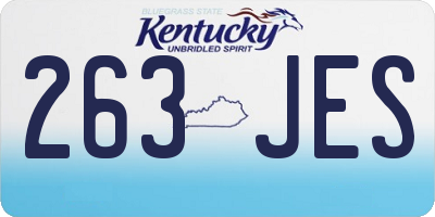 KY license plate 263JES