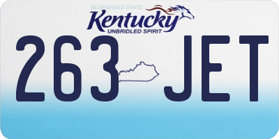 KY license plate 263JET