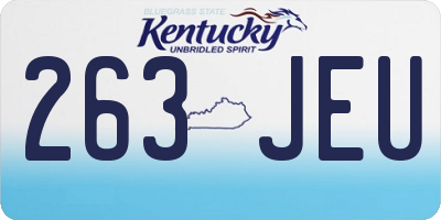 KY license plate 263JEU