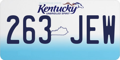 KY license plate 263JEW