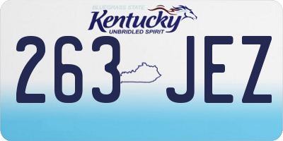 KY license plate 263JEZ