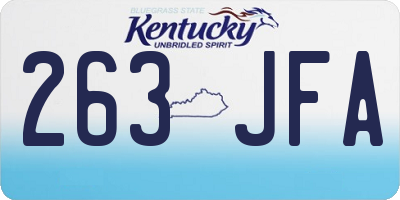KY license plate 263JFA