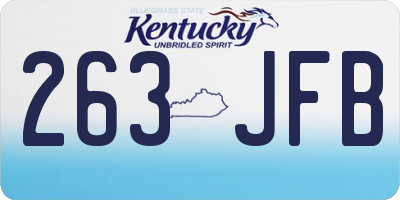 KY license plate 263JFB