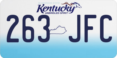 KY license plate 263JFC