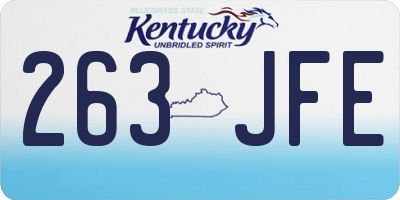 KY license plate 263JFE