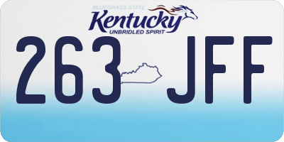 KY license plate 263JFF