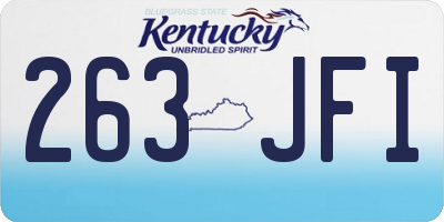 KY license plate 263JFI